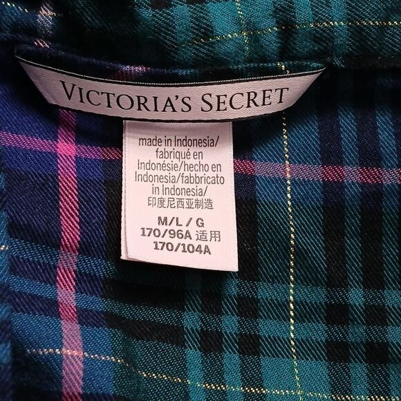 Victoria's  Secret plaid 3pc pajama shirt and pants Set Sz M/L NWOT - Picture 15 of 15